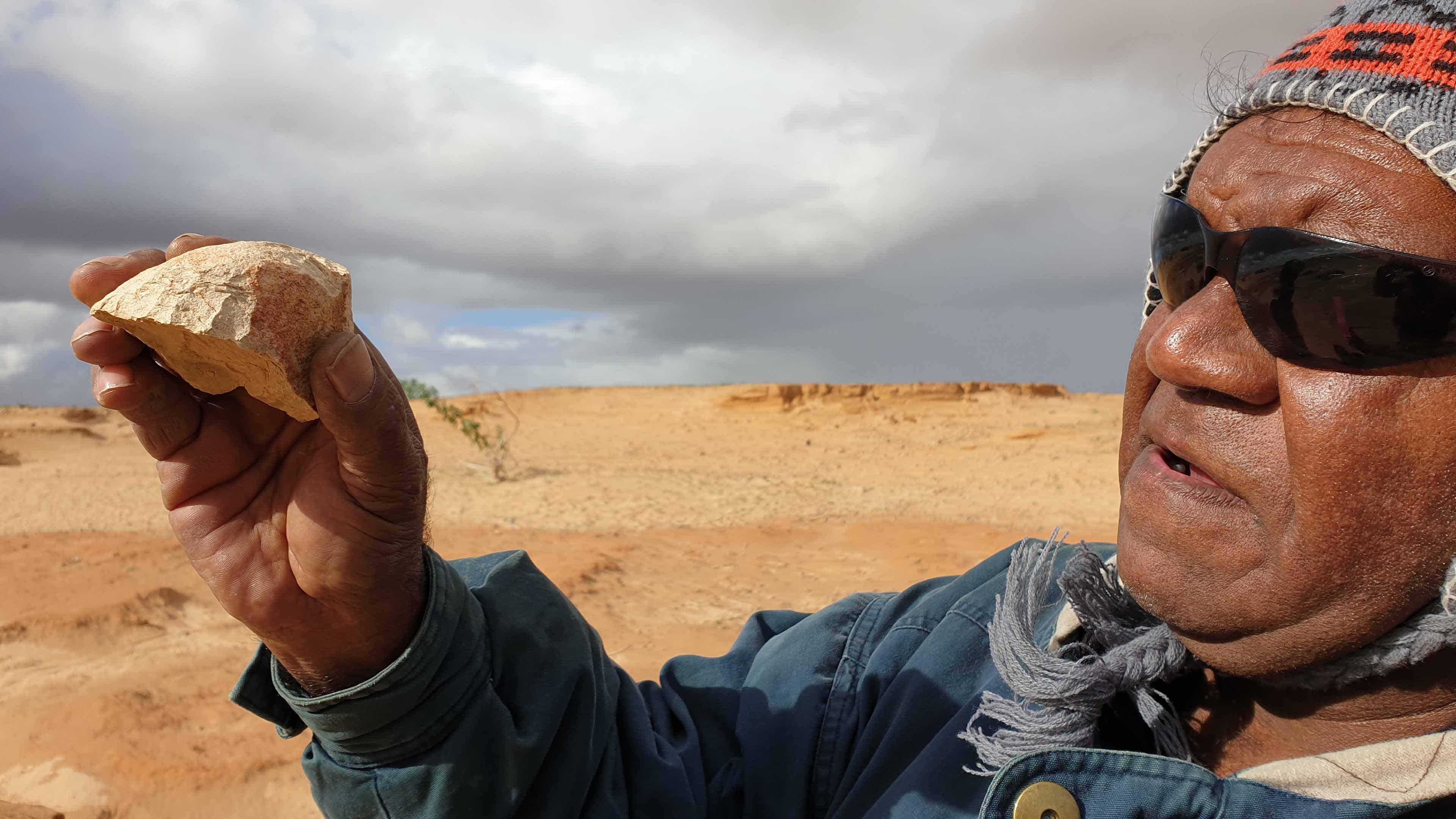 Stone tool used for woodworking activities like scraping. Called a Horse hoof stone core by Archaeologists because of its shape.