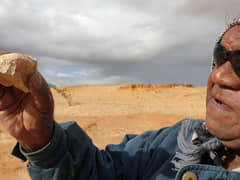Stone tool used for woodworking activities like scraping. Called a Horse hoof stone core by Archaeologists because of its shape.