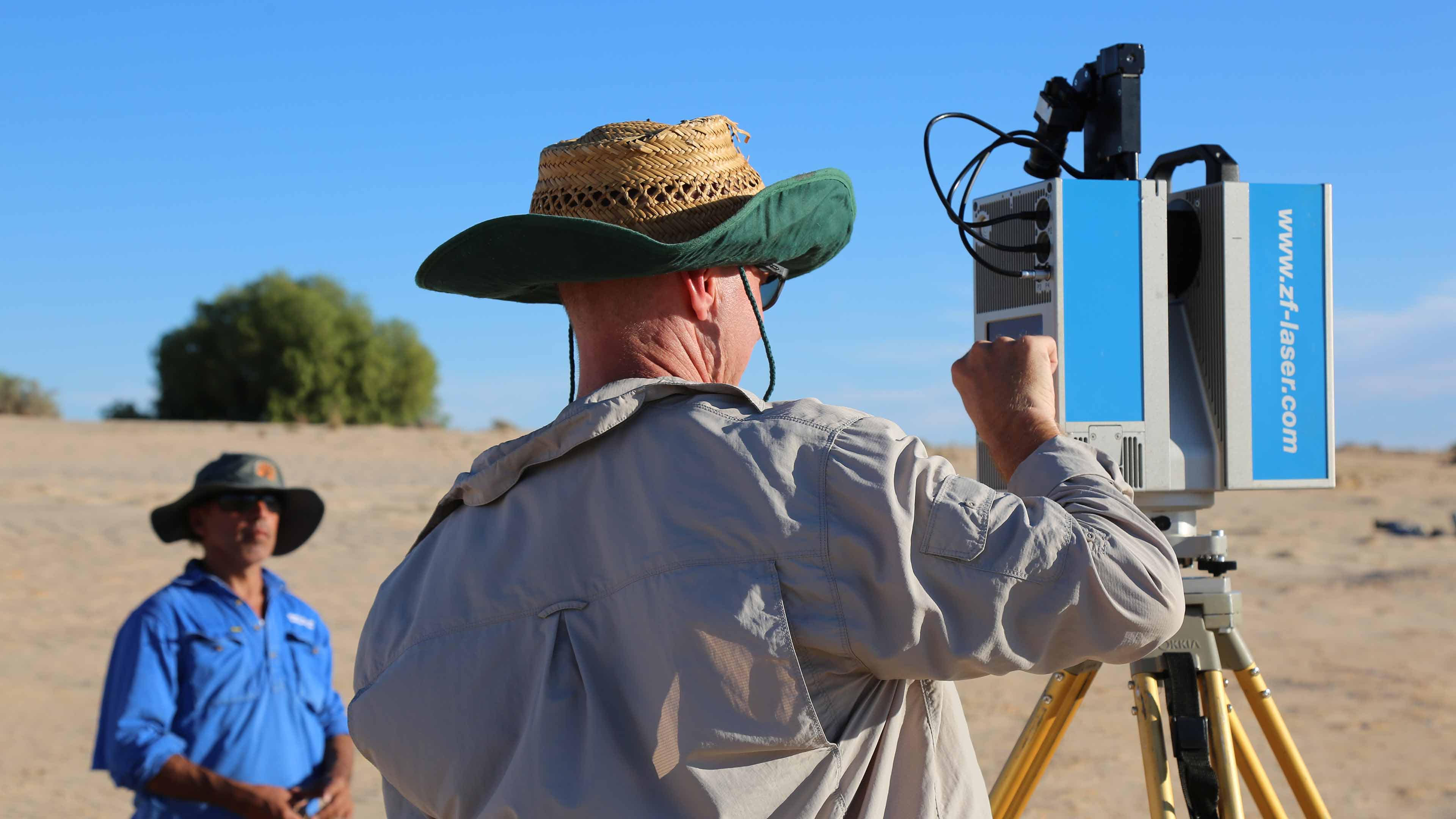 World Heritage Indigenous Ranger Program conservation officer working with Universities to document the site using LiDAR imagery. (Image from NPWS)