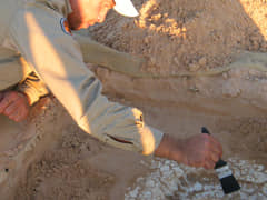 Excavated footprint for monitoring. (Image from NPWS)